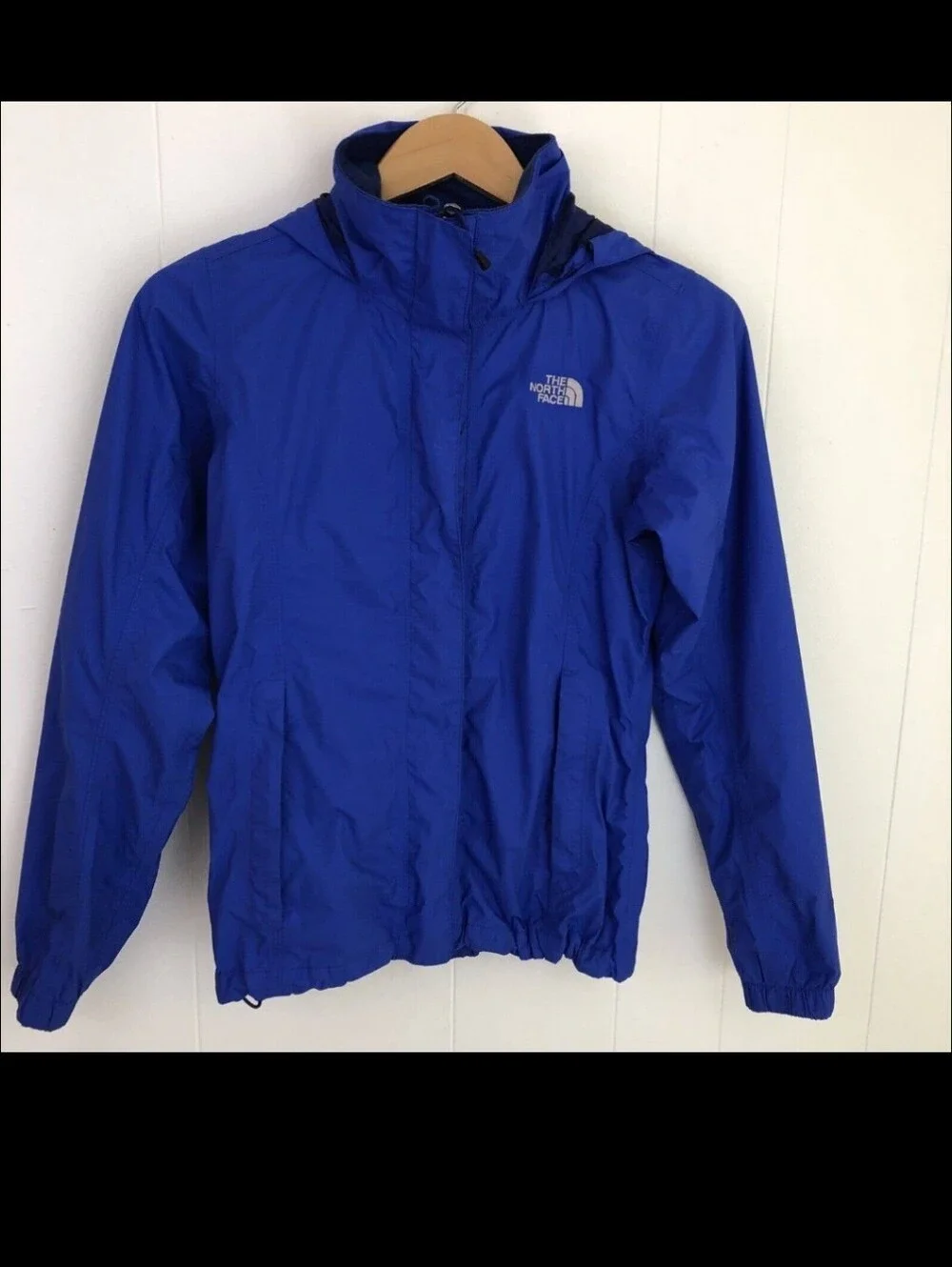The North Face Blue Resolve HyVent Wind Waterproof Rain Jacket Full Zip Women XS